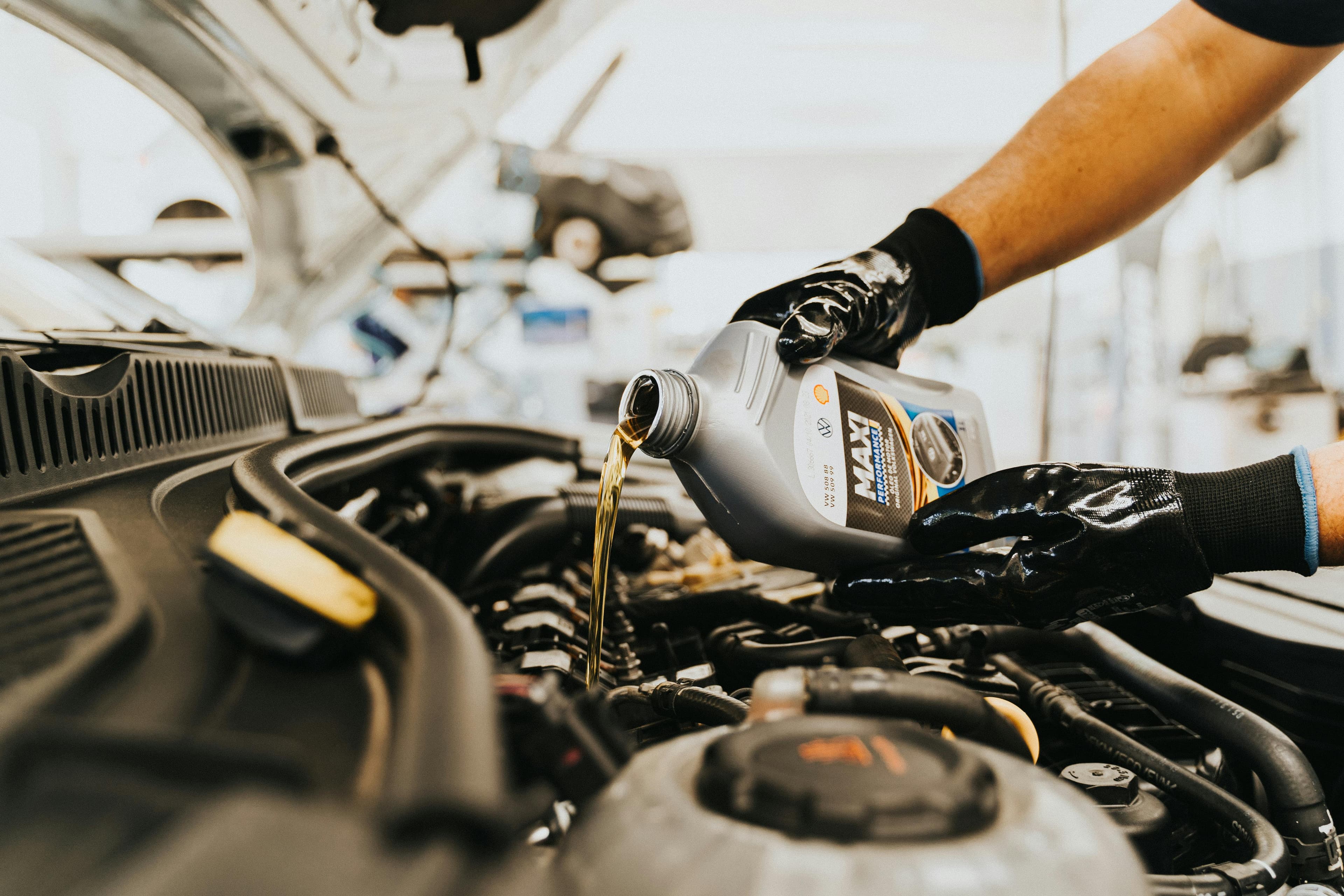 Mechanic performing a vehicle health check